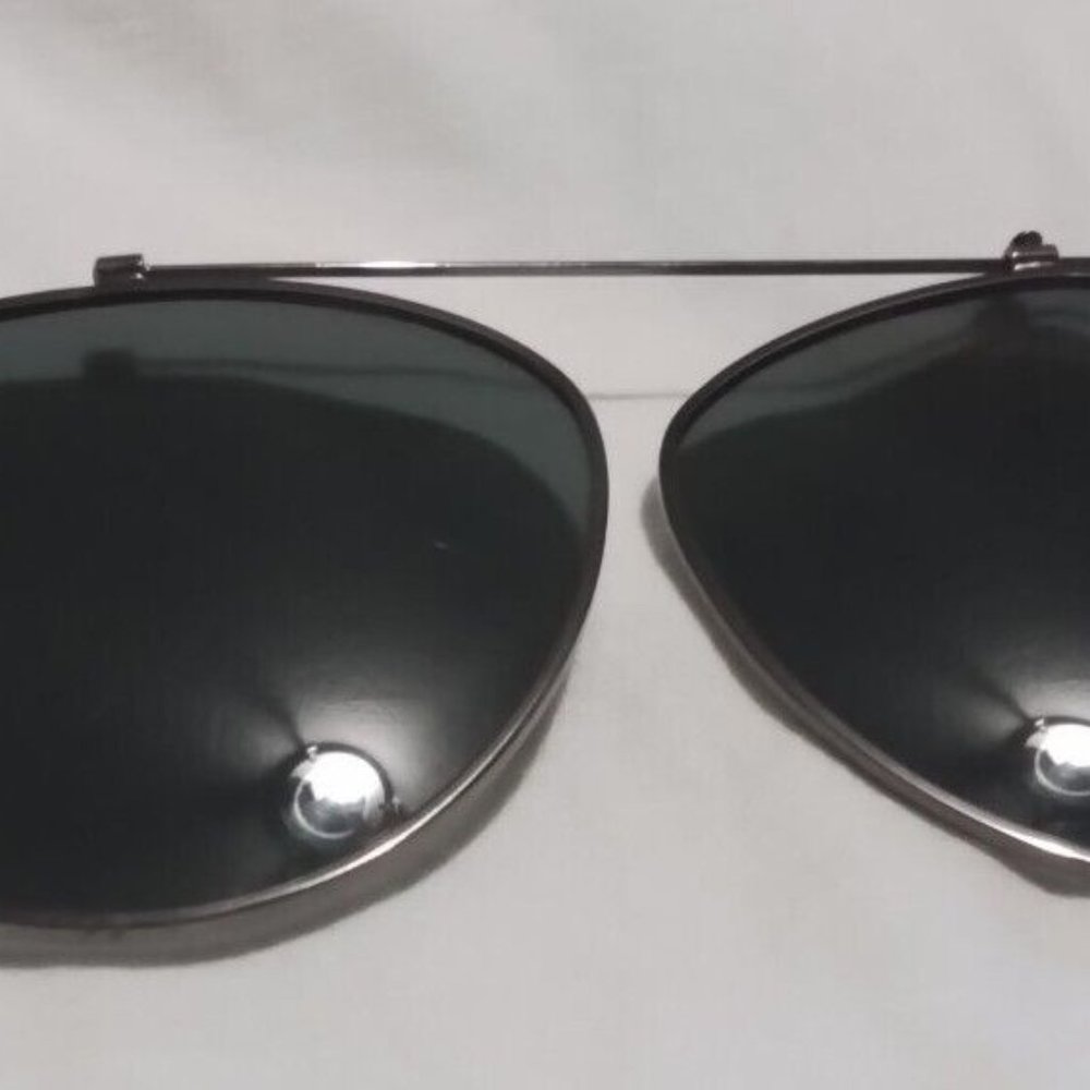 `Aviator Clip Ones Black Rim And Lenses Sunglasses Man 1960 Vintage